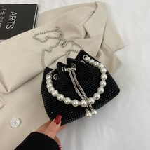 Fashion Rhinestone Women Handbags Shiny Diamond Bucket Wedding Party Shoulder Un - £29.76 GBP