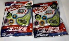 2x NEW Nerf Glow In The Dark DISC LAUNCHER Blind Bag 2 discs 1 launcher Surprise - £5.96 GBP