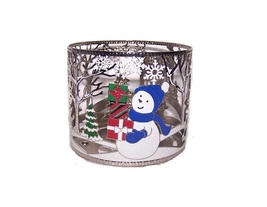 Bath &amp; Body Works Holiday Snowman Scene 3 Wick Candle Holder Sleeve - £23.17 GBP