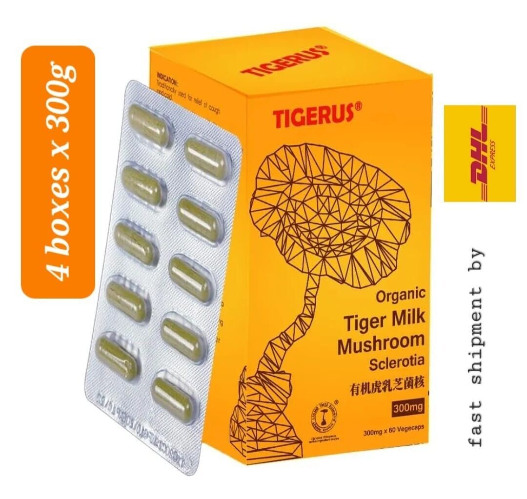ORGANIC TIGERUS Tiger Milk Mushroom Sclerotia 4 boxes x300g- shipment by DHL Exp - $267.20