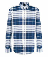 Boss Hugo Boss Mens Blue Plaid Ronni Slim Fit Button Down Shirt M Medium... - $134.03 CAD
