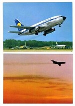 2 Lufthansa Boeing 727 Europa Jet Official Postcards German Airline - $17.87