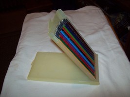 Vintage Eberhard Faber Mongol Set of 12 Colored Pencils with hard plastic case - £15.91 GBP