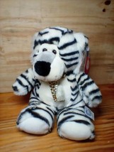 People Pals Siberian Tiger Gray White Black Striped Plush Animal 11&quot; Tal... - $6.19