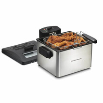 Professional Style Electric Deep Fryer, XL Frying Basket, Lid with View ... - $251.96