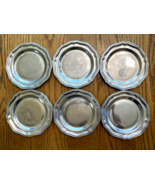 Lot of 6 Vintage RWP Wilton Armetale Columbia PA Queen Anne Pewter 7&quot; Plate - $778.72 MXN