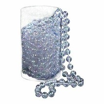 Kurt S. Adler 15&#39; X 12MM Clear Iridescent Bead Christmas Tree Garland Decoration - £9.01 GBP