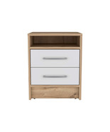 Nightstand Cartiz, Bedroom, White / Light Oak - $111.99