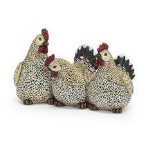 Black Tailed Rooster Trio Statue Country Detail Farm Life 11" Wide Resin