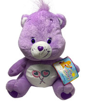 Vintage Plush Nanco Care Bears Lollipops &amp; Hearts 11 in Purple Share Bear  2003 - £10.15 GBP