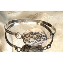 TAXCO  925 STERLING SILVER AND LEOPARD JASPER HOOK &amp; EYE BANGLE BRACELET... - £71.15 GBP