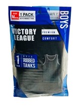 Victory League Boy 1ct Ribbed Tank Black Premium Comfort Size M(6/8) - £9.52 GBP