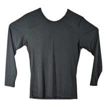Womens Black Long Sleeve Shirt Medium Blank Plain Performance Top - £12.92 GBP