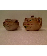 Antique Souvenir New York City Hand Painted Stoneware Sugar Bowl &amp; Cream... - $950.34 MXN