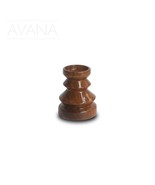 Hand Carved African Acajou Wood Petit Candleholder D08cm x H12cm - $40.23 CAD