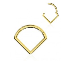 9K Solid Yellow Gold 8mm Triangle Hinged Segment 18G Septum Tragus Clicker Ring - £75.26 GBP