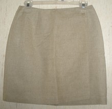 New Womens Liz Claiborne Lizsport Linen Blend Beige Wrap Skirt Size 8 - £19.82 GBP