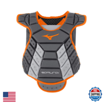 Mizuno Samurai Womens Fastpitch Softball Chest Protector 13 Grey/Orange - $167.28