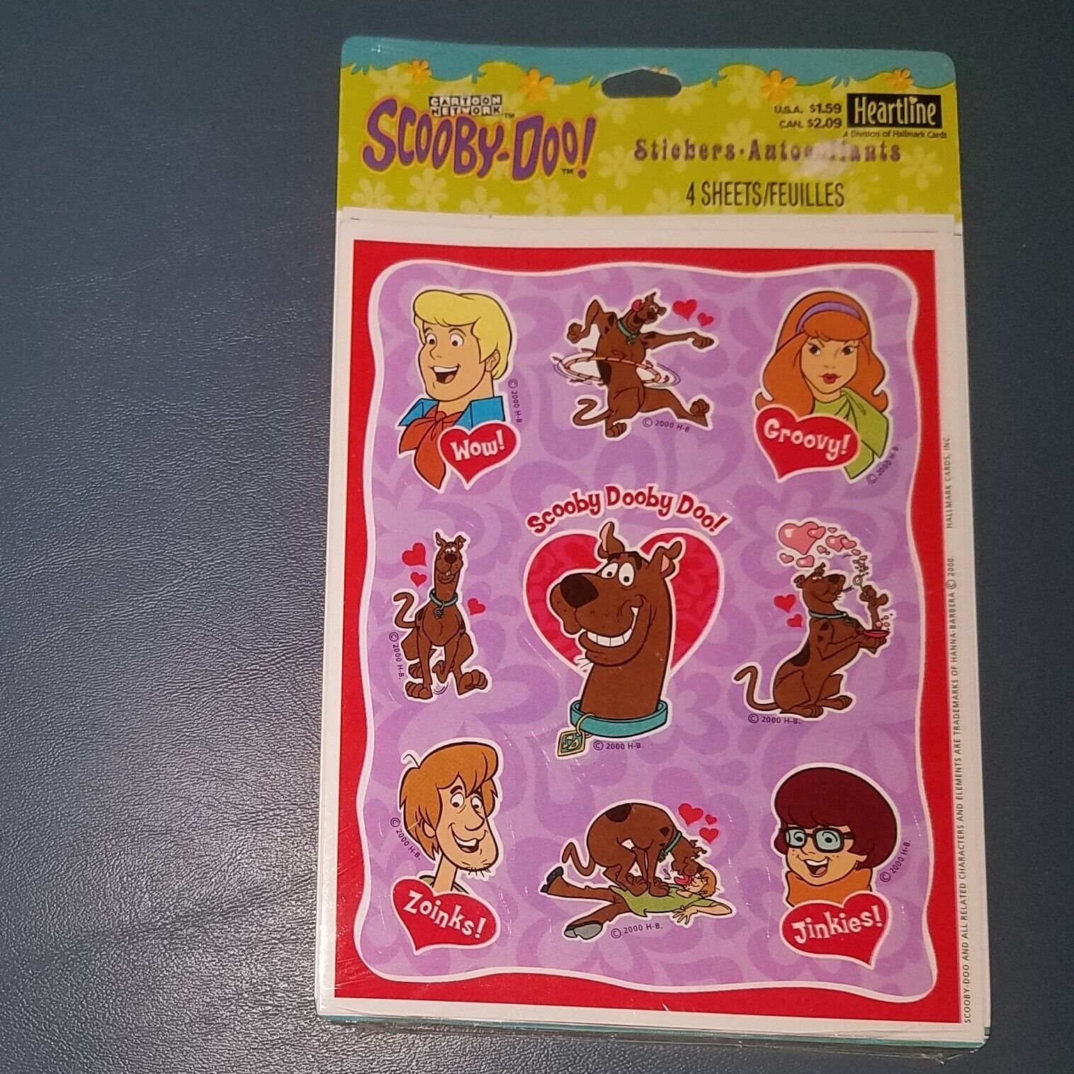 Primary image for NEW NOS Hallmark Heartline Stickers Scooby Doo Valentine Hearts SEALED
