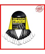 Durable 100% EPDM Bungee Cords - 10-Pack, Max Stretch, Rust-Resistant Hooks - $949.64 MXN