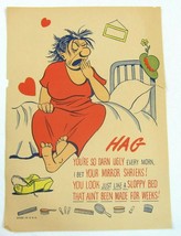 Vintage Vinegar Valentine Hag Woman Penny Dreadful Sarcasm Insult Poem E... - $9.99