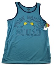 LGBTQ Men&#39;s Gay PRIDE Brunch Squad Tank Top Shirt, Mesh Jersey Blue Med New - $6.99