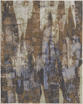 2&#39; X 3&#39; Brown Blue And Ivory Abstract Power Loom Distressed Area Rug - $1,829.98 MXN