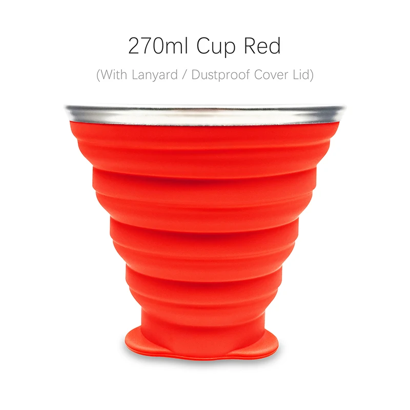 270ml  Collapsible Travel Cup Outdoor Portable Folding Camping Cups With Lids La - £110.75 GBP