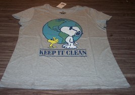Women&#39;s Teen Peanuts Snoopy Woodstock Keep It Clean T-shirt Missy Large New - £15.77 GBP
