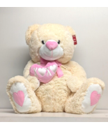 CVS White Teddy Bear Plush Pink Heart XOXO 32 in Bow Heart Feet Love Age... - €28,63 EUR
