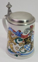 VTG Schrobenhausen Porcelain Beer Stein Mug Lidded Barware Royal Crest G... - $24.18