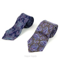 (Lot of 2) Oakton Ltd. Neckties Men’s Ties 100% Silk Paisley  - £10.27 GBP