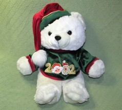 2002 Snowflake Teddy Dan Dee Bear Boy Teddy Stuffed Animal Christmas Green Hat - £12.53 GBP