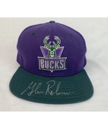 Vintage Milwaukee Bucks Hat Snapback NBA Basketball New Era Cap Signed 90s - £63.86 GBP