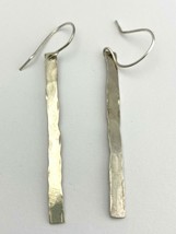 Sterling Silver 1/4&quot; Bar Earrings, Hammered, Handmade from Sterling Wire - £36.15 GBP