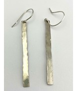 Sterling Silver 1/4&quot; Bar Earrings, Hammered, Handmade from Sterling Wire - £36.53 GBP