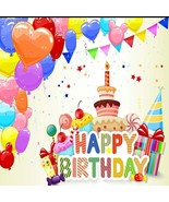 Happy Birthday Digital Print Photo Viny Backdrop Size 8&#39; x 8&#39; ft - $545.44 MXN