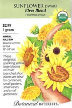 GIB Sunflower Elves Blend Dwarf Organic Flower Seeds Botanical Interests  - $9.00