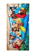 Dogs At The Beach Velour Beach Towel - £21.35 GBP