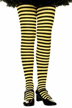 Child Yellow &amp; Black Striped Tights Dance Bumblebee Honey Bee Jacket Odlaw Small - £6.27 GBP