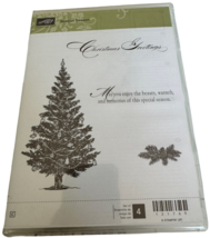 Stampin Up Cling Stamps Set Special Season Christmas Greetings Pinecones Tree - £9.37 GBP