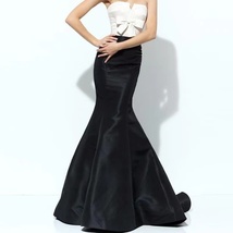 BLACK Taffeta Mermaid Skirt Outfit Women Custom Plus Size Mermaid Maxi Skirt image 1