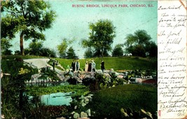 Rustic Bridge Lincoln Park Chicago Illinois IL 1907 UDB Postcard - £3.11 GBP