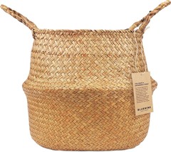 Seagrass Plant Baskets, Wicker Basket For Indoor Plants, Woven Boho Plan... - $31.98