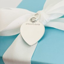 Tiffany &amp; Co Sterling Silver Engravable Blank Heart Tag Charm or Pendant... - £85.74 GBP