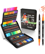 72 Colors Brush &amp; Fine Dual Tip Watercolor Markers Set for Kids Adults C... - €23,02 EUR
