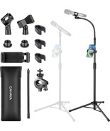 Dual-Purpose Tripod Microphone Stand For Live Singing, And Two Mic Clips. - $40.98