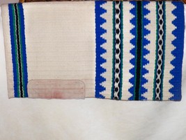 California Custom Hand Loomed Royal Blue Cream Show Saddle Blanket Pad 33 x 36in - £299.75 GBP