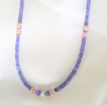 Terrific Tanzanite and Cultured Pearl Necklace 21-23 Inches - £196.61 GBP