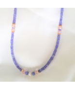 Terrific Tanzanite and Cultured Pearl Necklace 21-23 Inches - $250.00